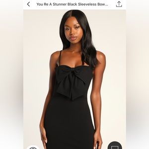 Lulus You’re a Stunner black bow dress